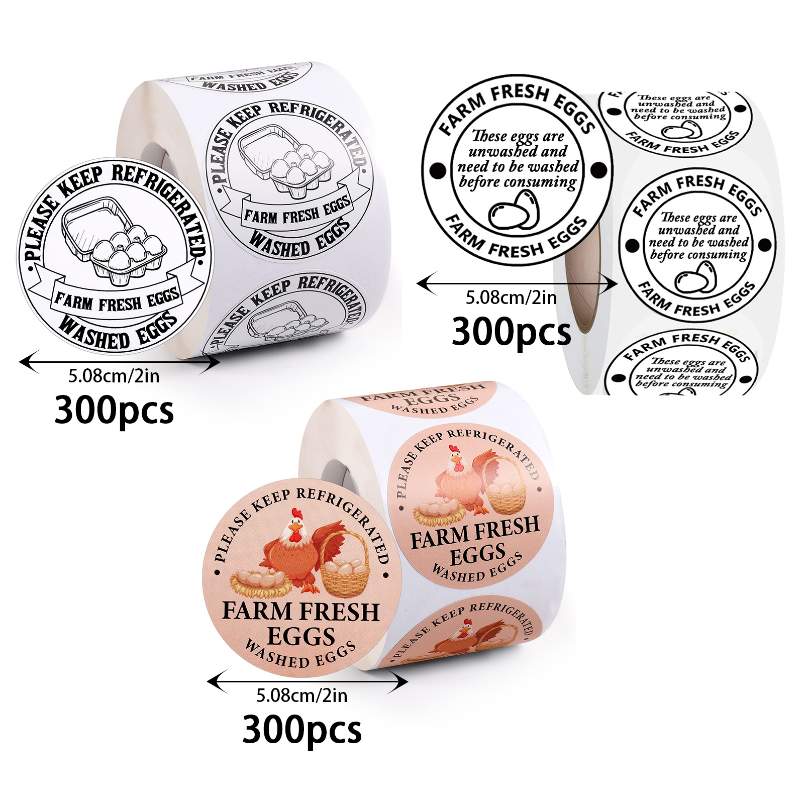 Agriculture Farming Requirements - 300Pcs-2In/5.1Cm Fresh Egg Farm Market Packaging